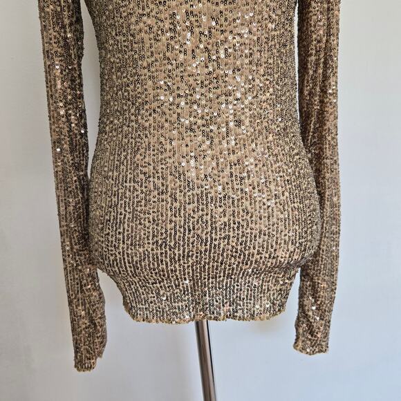 NEW Intimately Free People Gold Rush Sequin Shirt Glam Maximalist Women Small - Picture 6 of 13